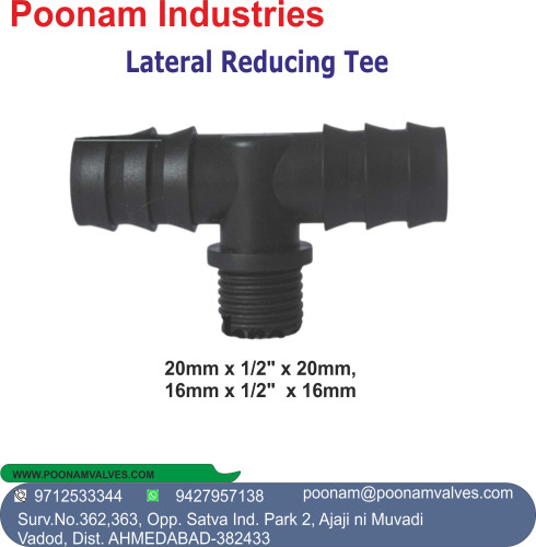 Plastic Lateral Reducing Tee 16MM X ½" X 16MM , 20MM X ½" X 20MM