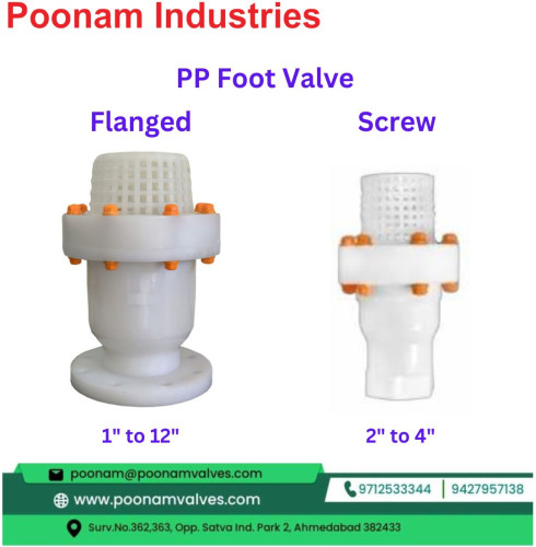 PP Foot Valve flanged 2.5" to 12"