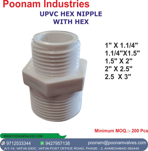 UPVC REDUCER HEX NIPPLE